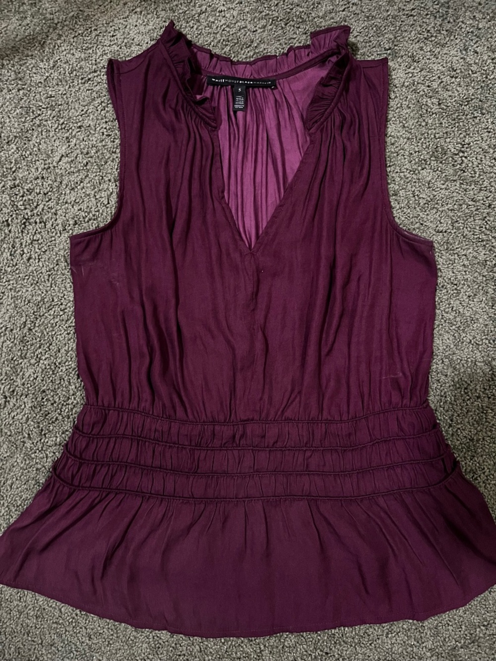 White House Black Market burgundy blouse